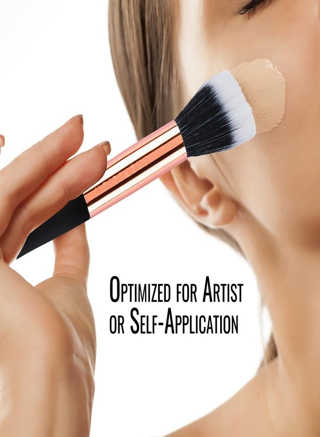 Profusion Cosmetics Artistry Series Duo Fiber Foundation Brush, Multi Dimensional and Luxurious Soft Touch Matte Finish With Waved Handle and Optimum Grip for Lightweight Balance - Image 2