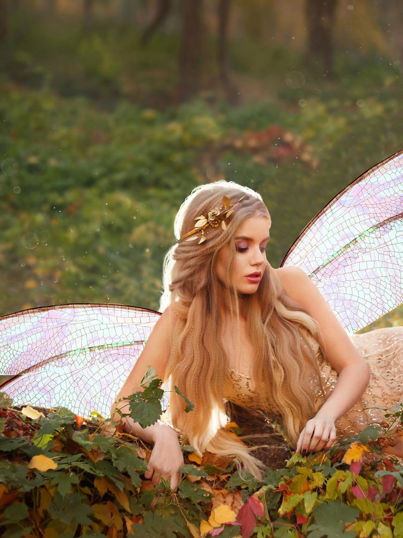 PullCrease Dragonfly Wings for Adults Halloween Fairy Dragonfly Wings Costume Large Cosplay Dress up Festive Party Favor(White Dazzling Color) - Image 4