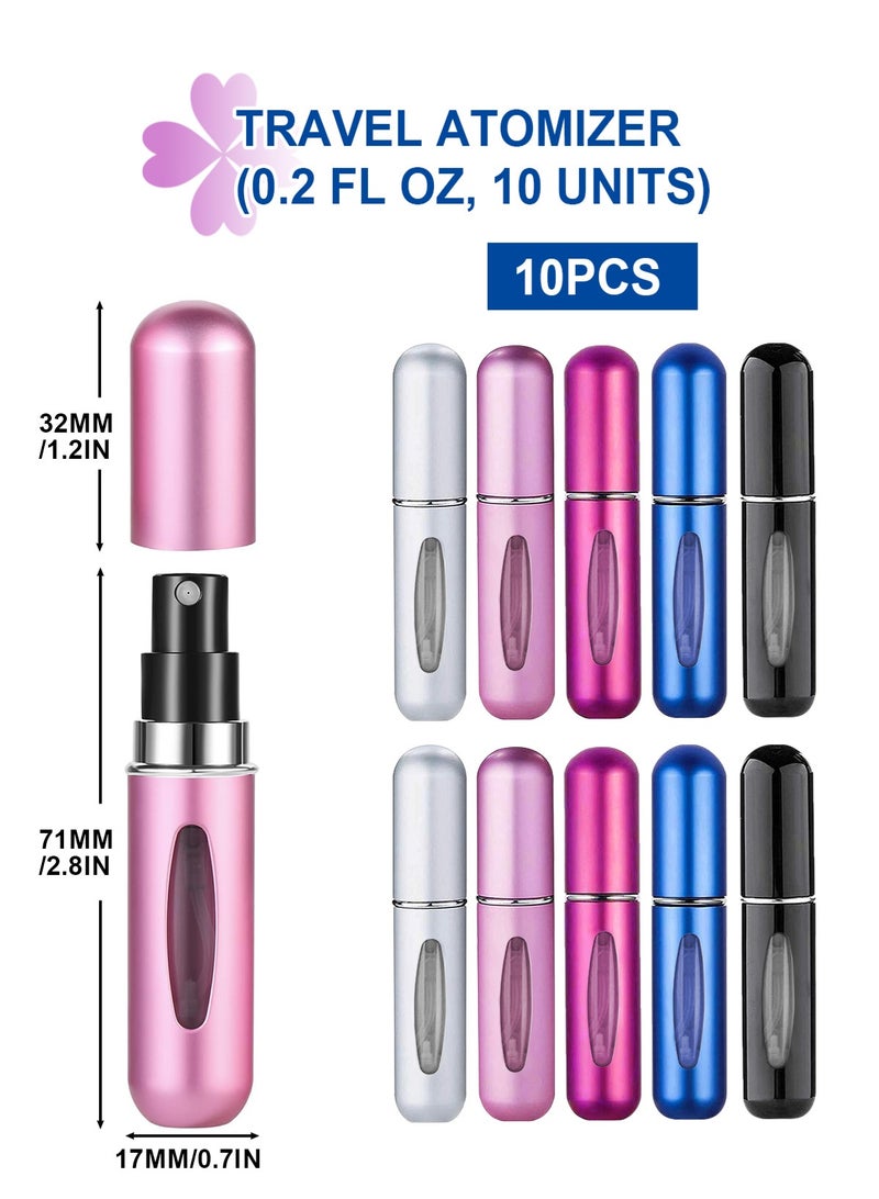 هومار كيت بخاخ عطر قابل لإعادة التعبئة، 10 قطع، زجاجة سفر صغيرة، بخاخ عطر محمول، عبوة عطر فارغة للاستخدام بعد الحلاقة، العطلات والسهرات - Image 3