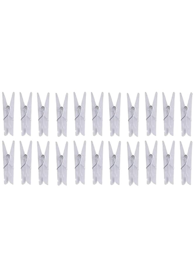 Happy Home 24 Pieces Mini Clear Clips for Hanging Paper, Photos, Clothes or Decor  - Image 2