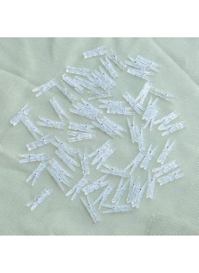 Happy Home 24 Pieces Mini Clear Clips for Hanging Paper, Photos, Clothes or Decor  - Image 5