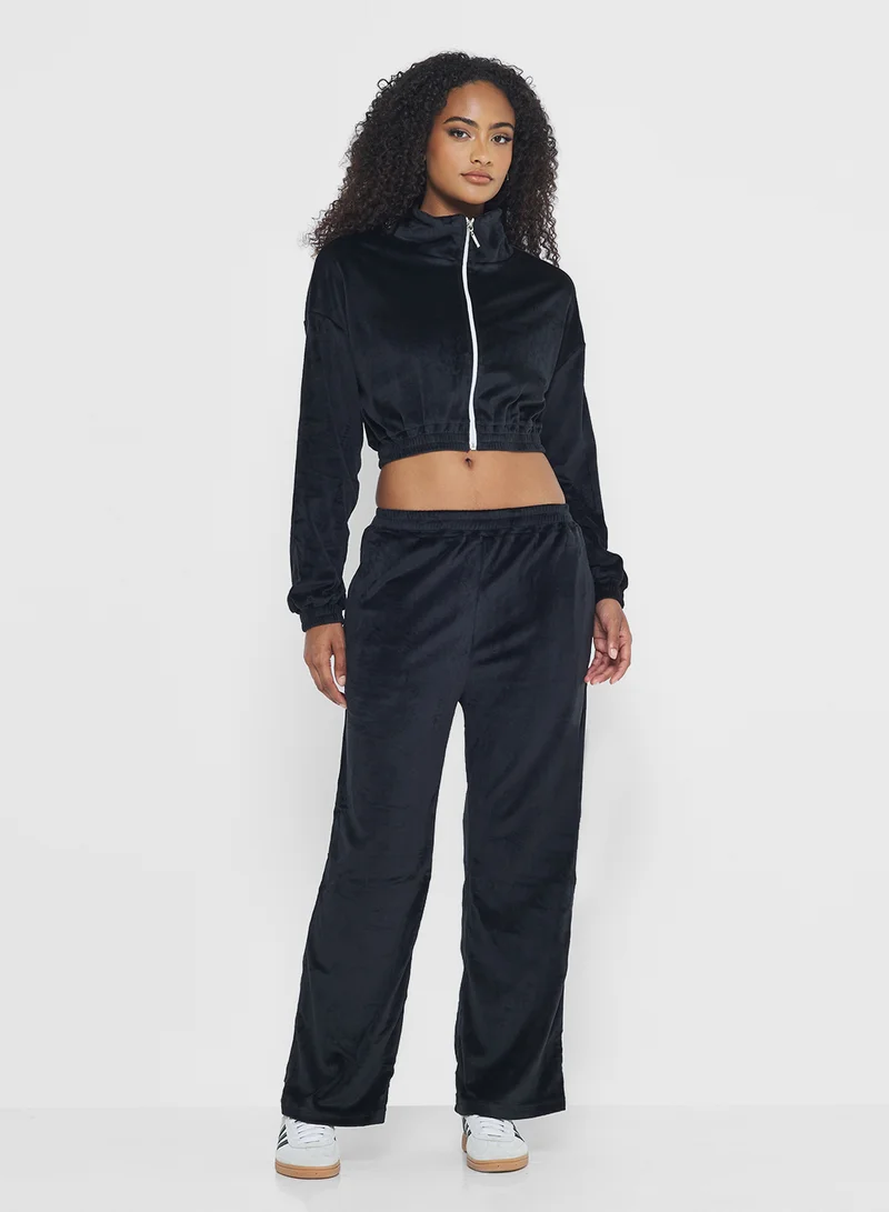 جينجر Velour Hooded Zip Up Tracksuit