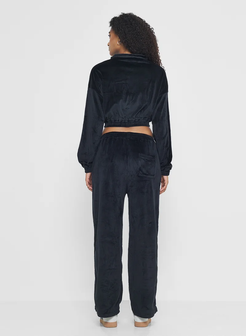 جينجر Velour Hooded Zip Up Tracksuit