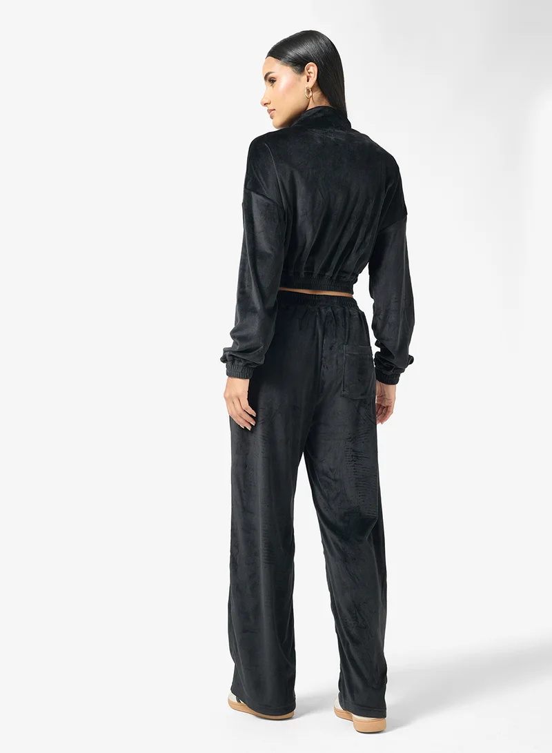 Ginger Velour Hooded Zip Up Tracksuit