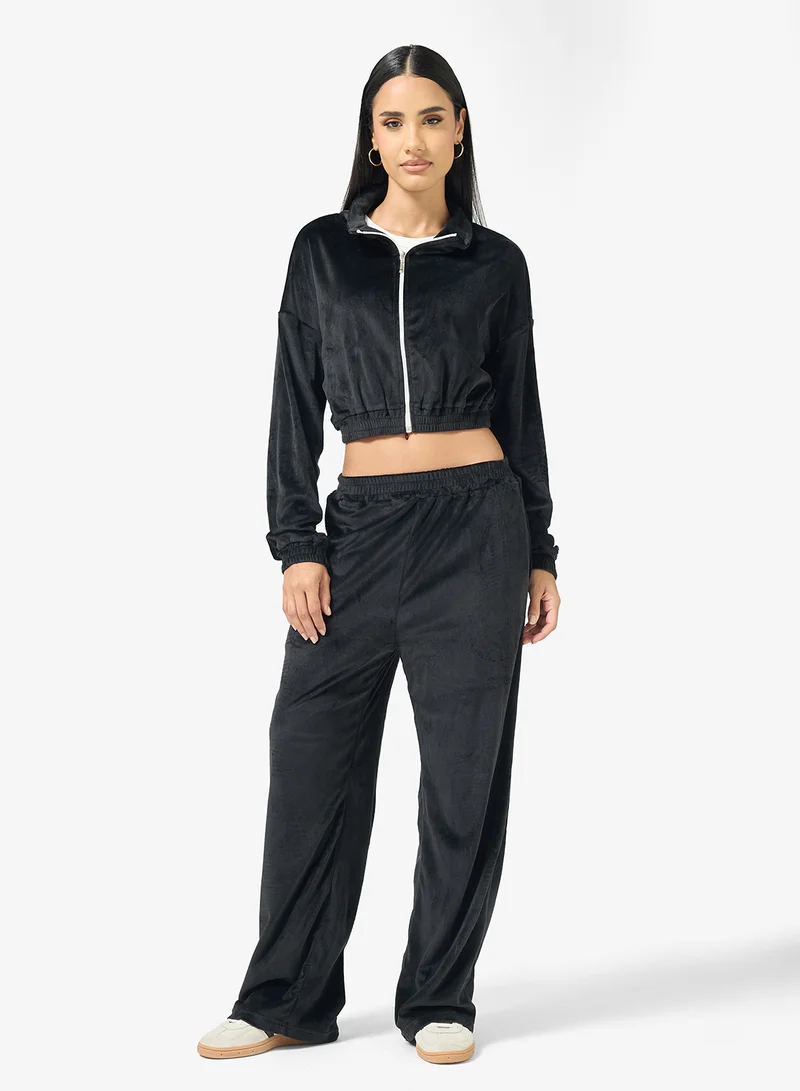 Ginger Velour Hooded Zip Up Tracksuit