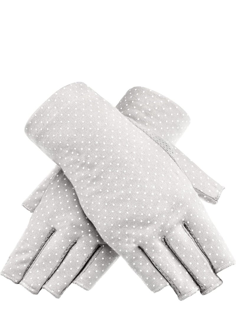 MahMir MahMir® UV Protection Driving Gloves Fingerless Gloves Non Slip Summer Outdoor Gloves for Women and Girls (Grey)  - Image 1