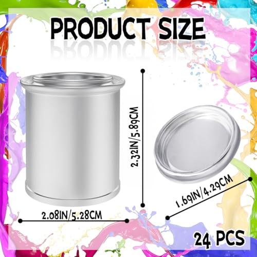 Esamploe 24 Pack Empty Metal Paint Cans with Lids 14 Pint Size 12 Cup Capacity Touch Up Paint Containers - Image 3