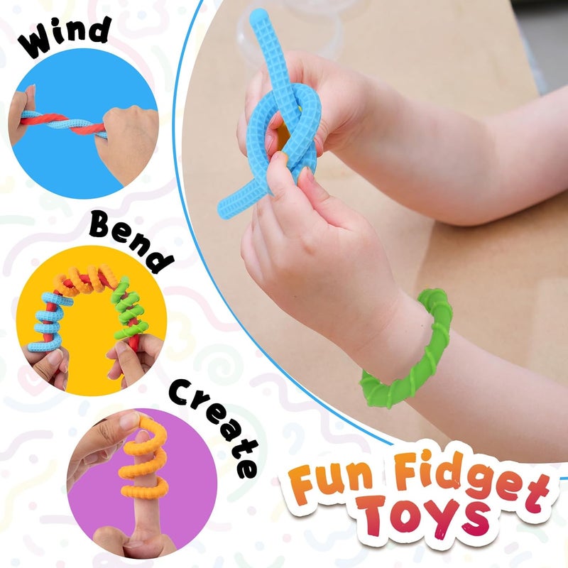 Durability boost selected material Fidget Toys Silicone Sensory Sticks, Textured Calming Sensory Toys for Kids with Autism, Autism Toy for Anxiety Relief, Travel Toy for Kids 6+ & Adults (6 Pack) Permanent & temporary usable - Image 3