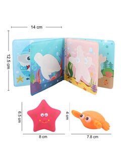Generic A baby bath book that changes color in water with a  single teething toy shaped like sea animals for added fun and enjoyment!  - Image 2