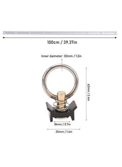Generic 1 Pair Aluminum L Track Rail 100cm Cargo Securing Lashing Rail L Track Tie Down System Kit with Round Stud Fittings  - Image 2