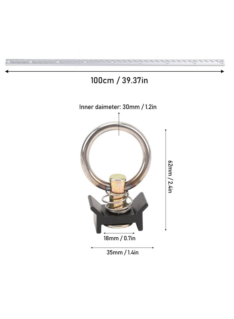 Generic 1 Pair Aluminum L Track Rail 100cm Cargo Securing Lashing Rail L Track Tie Down System Kit with Round Stud Fittings  - Image 2