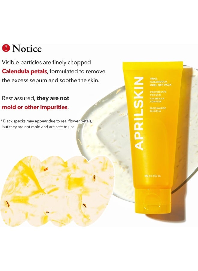 APRILSKIN April Skin Real Calendula Peel Off Pack Pore Care Soothing Brightening Face Mask 100g - Image 5