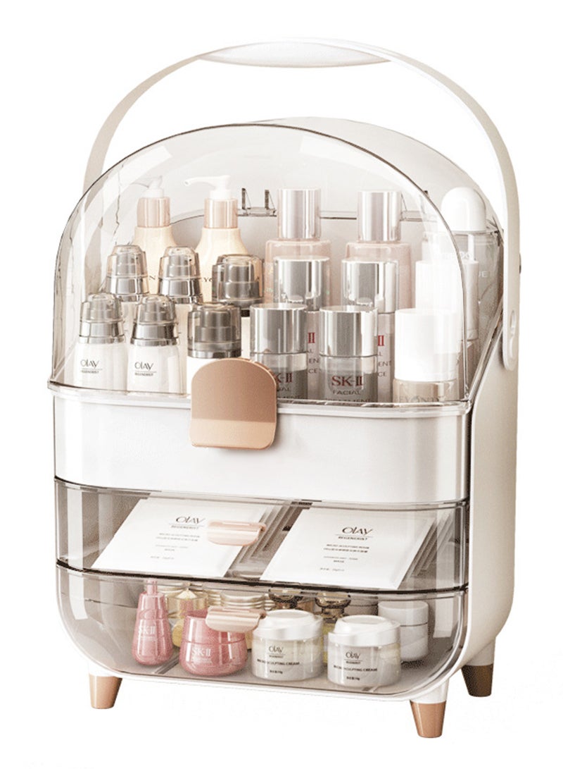 ETG Skin Care Organizer Dustproof, Make Up Organizers and Storage with Lid, Skincare Organizers , Makeup Storage Box & Cosmetic Storage Box Waterproof for Vanity Countertop - Image 1