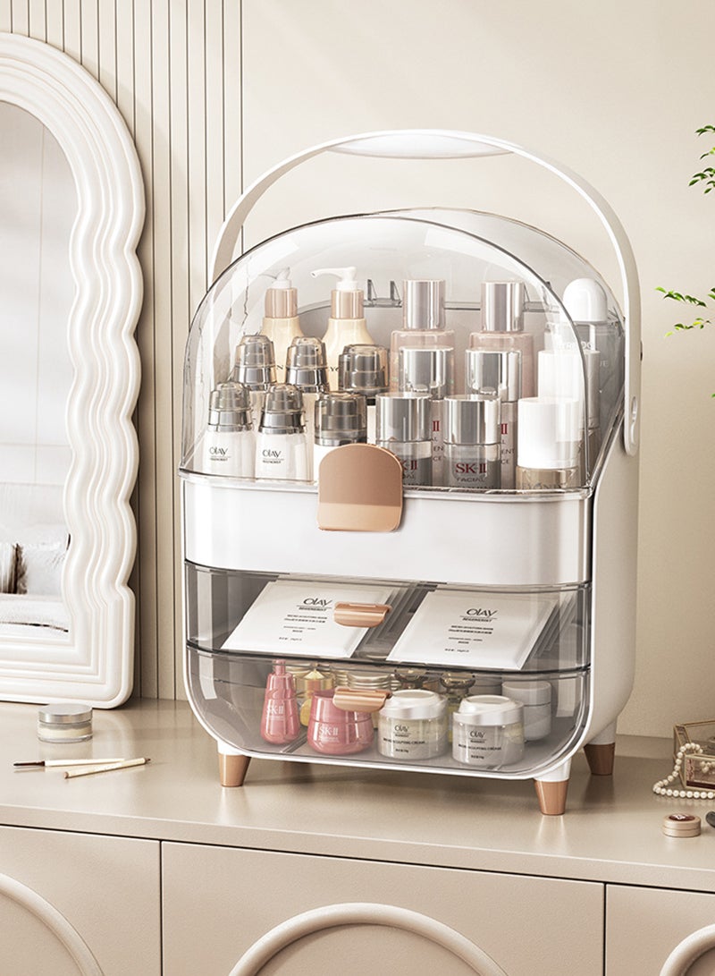ETG Skin Care Organizer Dustproof, Make Up Organizers and Storage with Lid, Skincare Organizers , Makeup Storage Box & Cosmetic Storage Box Waterproof for Vanity Countertop - Image 2