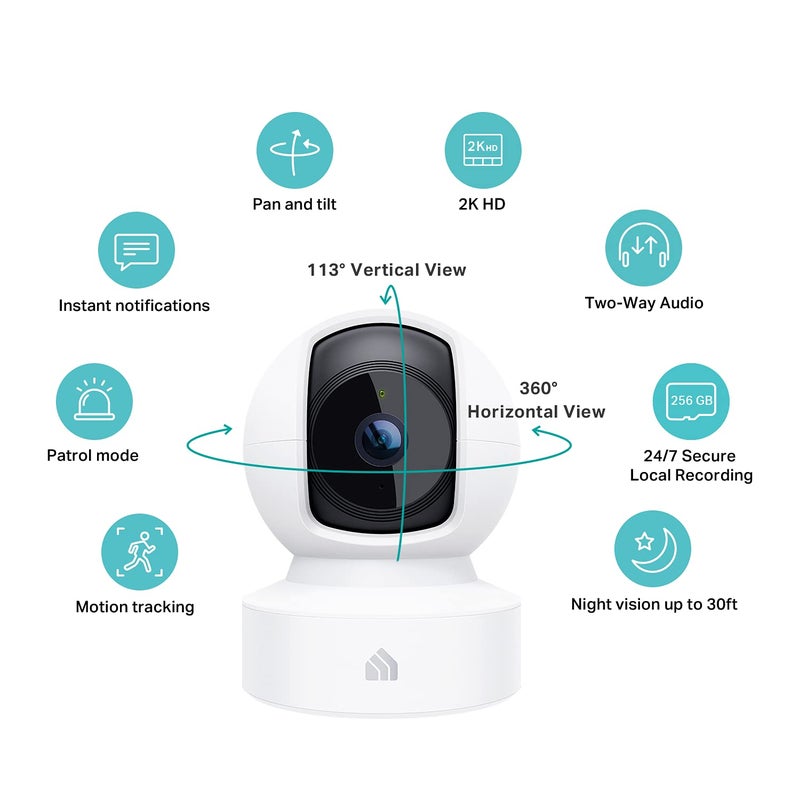 Kasa Smart Kasa 2K QHD Security Camera Pan/Tilt, Starlight Sensor for Color Night Vision,Motion Detection for Baby & Pet Monitor, SD/Cloud Storage,Works with Alexa & Google,Free Expert Support(KC410S) - Image 2