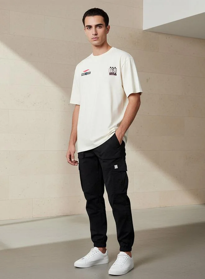اس بي كاركترز Men Regular Fit Crew Neck Short Sleeves Hot Wheels Print T-shirt