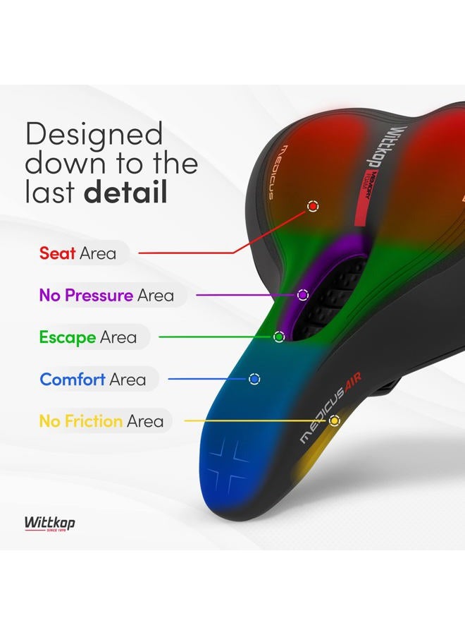 Wittkop مقعد دراجة [مدينة] مقعد دراجة رياضية للرجال والنساء، Saddle دراجة مقاوم للماء مع مفهوم مبتكر 5 مناطق - Image 4