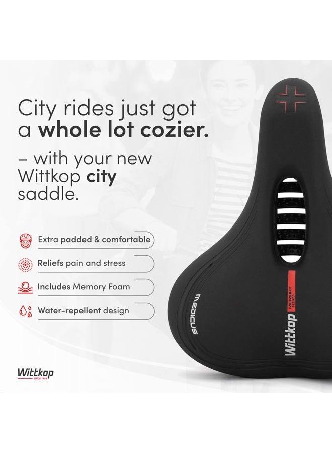 Wittkop مقعد دراجة [مدينة] مقعد دراجة رياضية للرجال والنساء، Saddle دراجة مقاوم للماء مع مفهوم مبتكر 5 مناطق - Image 2