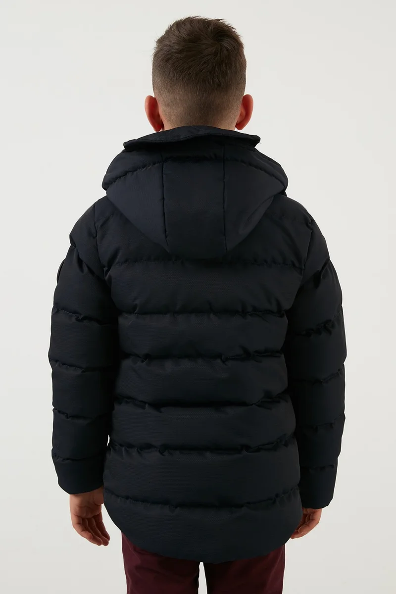 ليلا Plush Lined Hooded Coat Boy's COAT 6031879