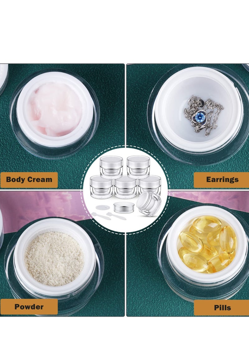SOLARAE 6 pcs Plastic Cream Jars 10 Gram Clear Lotion Travel Containers with Lids with Inner Liners Leakproof Wide-Mouth for Toiletry Makeup Cream Liquid Slime(0.35oz White) - Image 4