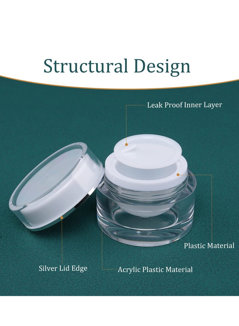 SOLARAE 6 pcs Plastic Cream Jars 10 Gram Clear Lotion Travel Containers with Lids with Inner Liners Leakproof Wide-Mouth for Toiletry Makeup Cream Liquid Slime(0.35oz White) - Image 3