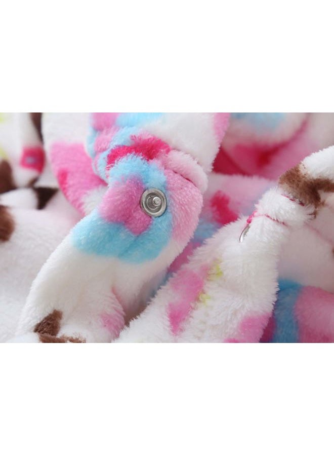 YOLIA Unisex Kids Robes Cute Hooded Sleepwear Soft Fleece Bathrobes Housecoat Gowns, Multicolor, 120/4T(suggest height:105cm-115cm) - Image 3