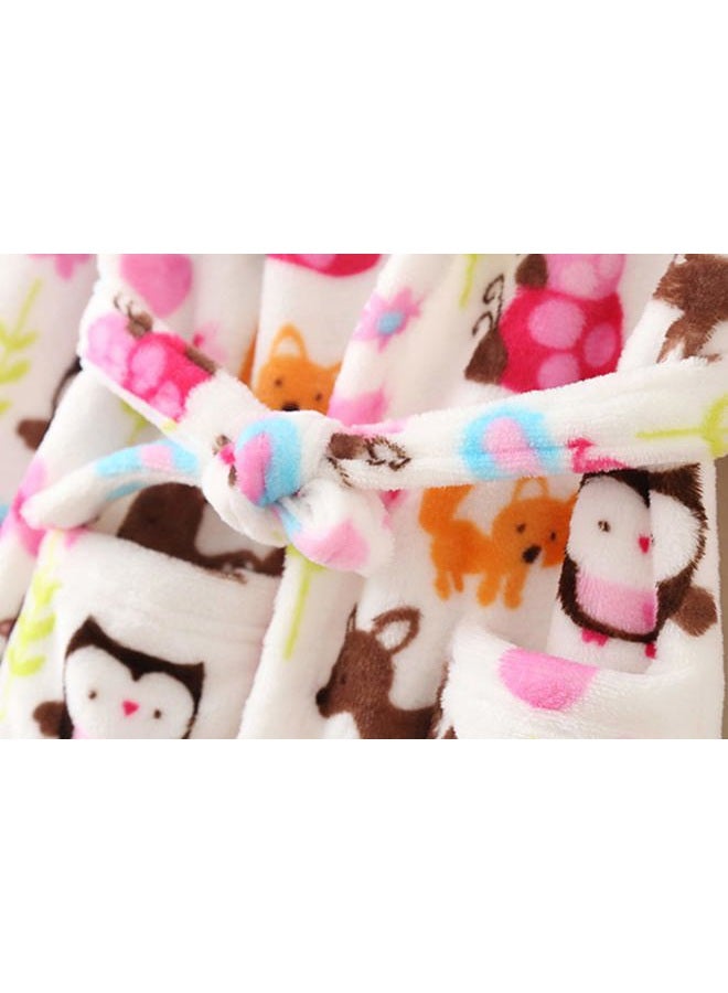 YOLIA Unisex Kids Robes Cute Hooded Sleepwear Soft Fleece Bathrobes Housecoat Gowns, Multicolor, 120/4T(suggest height:105cm-115cm) - Image 4