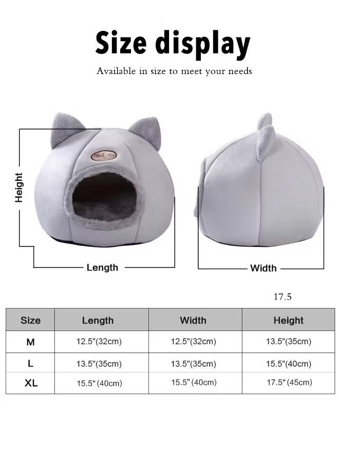 2 In 1 Cat Beds for Indoor Cats Foldable Washable Cat Cave Bed Cat Bed Tent With Non-Slip Bottom Sleeping Bed For Cat And Small Dogs (Xl) - Image 2