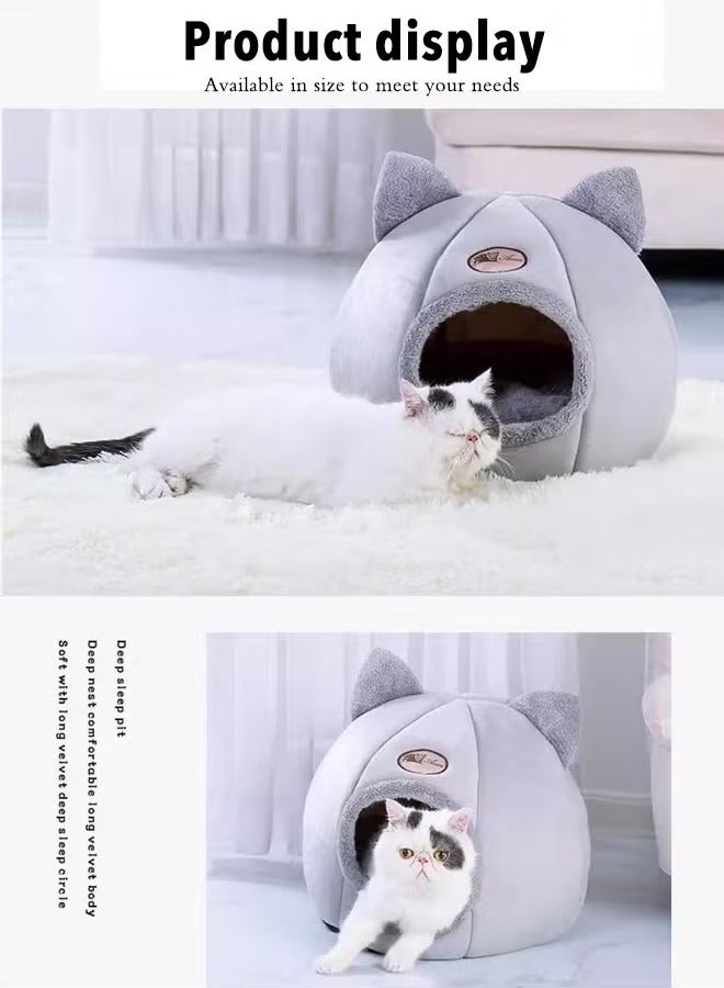 2 In 1 Cat Beds for Indoor Cats Foldable Washable Cat Cave Bed Cat Bed Tent With Non-Slip Bottom Sleeping Bed For Cat And Small Dogs (Xl) - Image 5