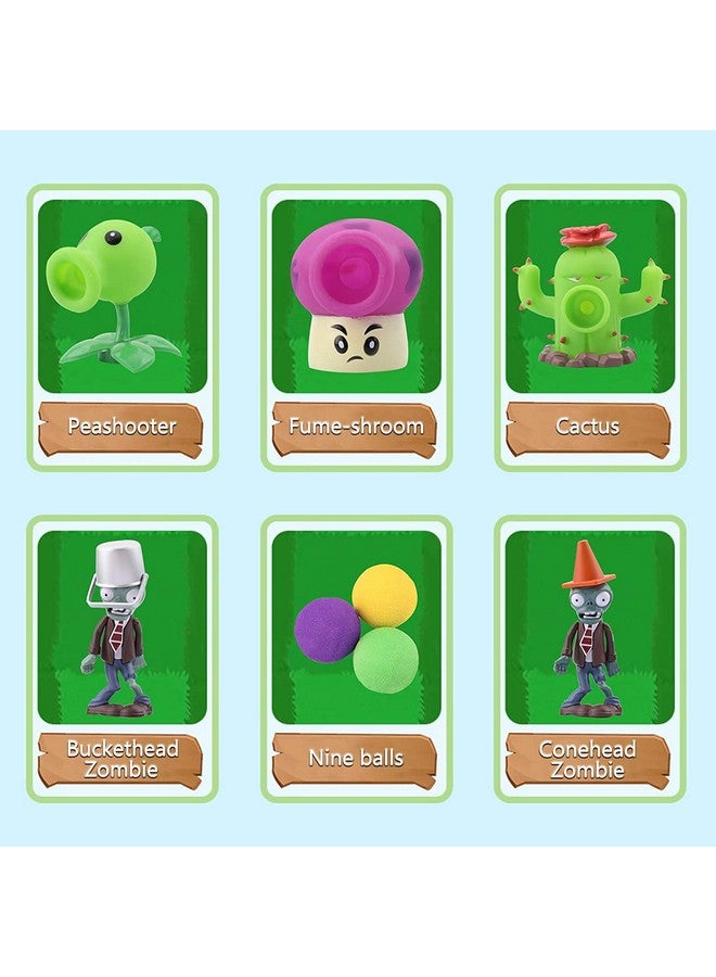 Maikerry 5 PCS PVZ 2 Series Toys Doll Characters Soft Vinyl Hard Plastic can Launch Figures,Great Gifts for Kids and Fans,Birthday and Christmas Party - Image 5
