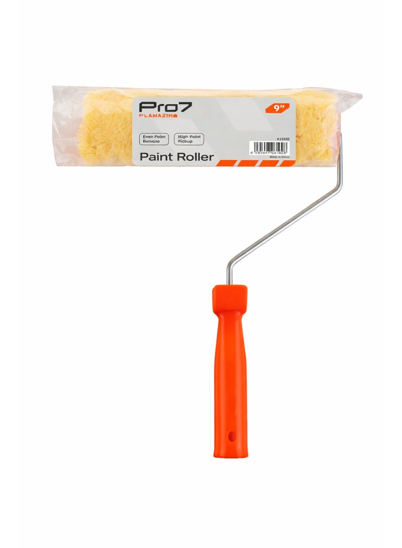 LAWAZIM Pro7 Painting Roller -9inch- Durable Washable Reusable Shed-Resistant Paint Roller Brush with Easy Grip Ergonomic Handle - for Interior and Exterior Painting, DIY Projects, and Home Improvement - Image 2