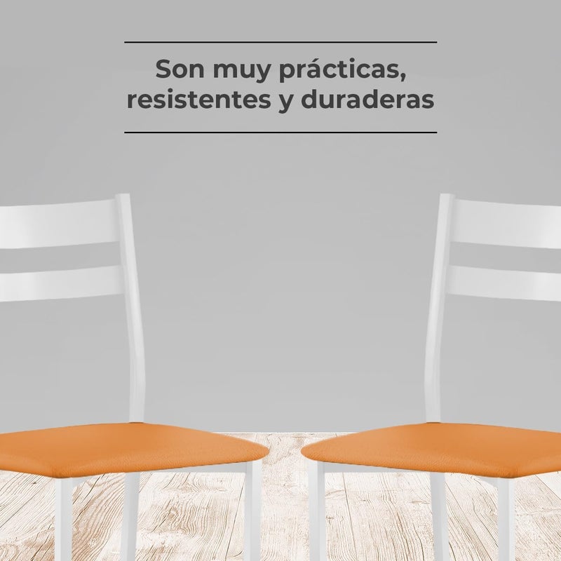 ASTIMESA Open Back Metal Kitchen Chair Orange 40cm x 45cm x 40cm - Image 5