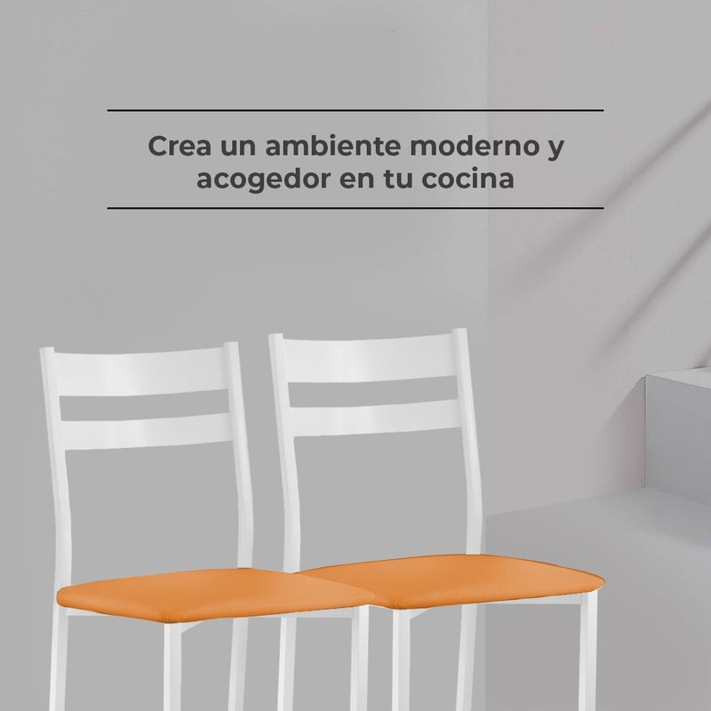 ASTIMESA Open Back Metal Kitchen Chair Orange 40cm x 45cm x 40cm - Image 3