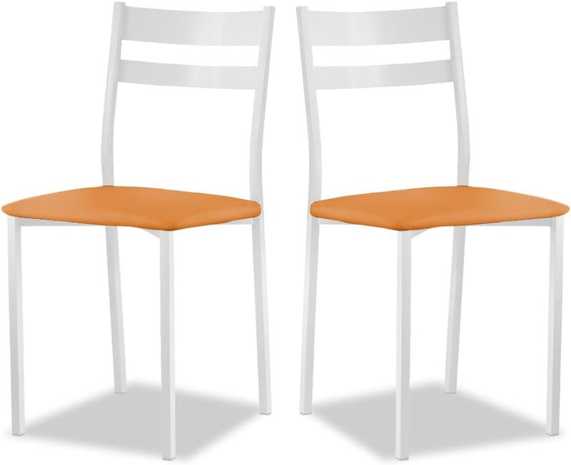 ASTIMESA Open Back Metal Kitchen Chair Orange 40cm x 45cm x 40cm - Image 1