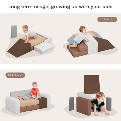 BanaSuper 7Piece Kids Climbing Foam Blocks Playset  Foldable Convertible Climber into Sofa  Play Couch for Toddlers  Soft Climbing Foam Toys for Creative Boys  Girls - Image 5