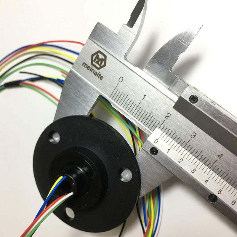 Taidacent Hollow Slip Signal Power Continued 2/4/6/12 Road Collector Ring Conductive Electric Motor Slip Ring Rotating Connector (5mm Inner 22mm Outer 6 Wire 2A) - Image 3