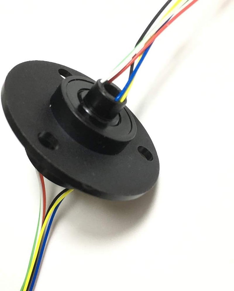 Taidacent Hollow Slip Signal Power Continued 2/4/6/12 Road Collector Ring Conductive Electric Motor Slip Ring Rotating Connector (5mm Inner 22mm Outer 6 Wire 2A) - Image 5