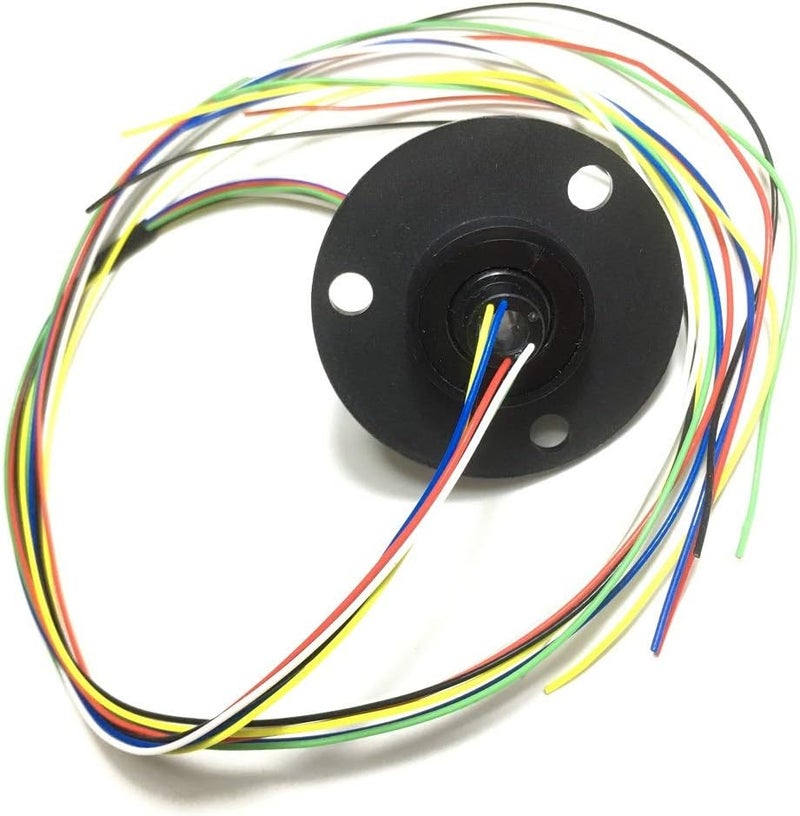 Taidacent Hollow Slip Signal Power Continued 2/4/6/12 Road Collector Ring Conductive Electric Motor Slip Ring Rotating Connector (5mm Inner 22mm Outer 6 Wire 2A) - Image 1