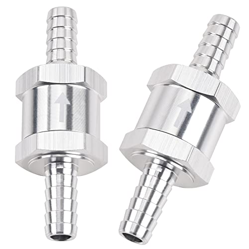 EVIL ENERGY 3/8" صمام فحص الوقود أحادي الاتجاه خطي غير عائد ديزل بنزين فضي (10mm OD,2PCS) - Image 1