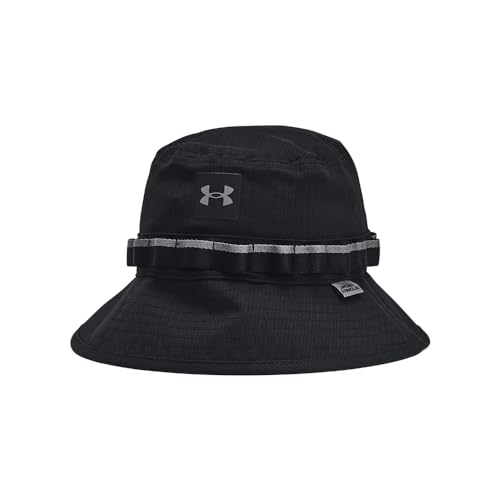Under Armour Men's Iso-Chill ArmourVent Bucket Hat, (001) Black / / Castlerock, Medium/Large - Image 2