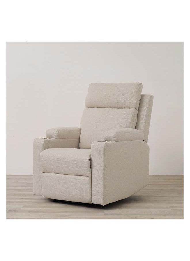 DANUBE HOME Danube Home Taylor 1 Seater Fabric Power Recliner With Massage Options & Cup Holder Modern Design One Seat Relaxing Chair Comfortable Living Room Furniture L 77 x W 84 x H 104 cm Cream  - Image 2