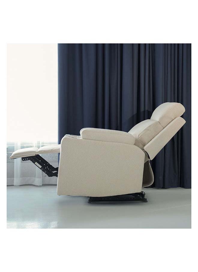 DANUBE HOME Danube Home Taylor 1 Seater Fabric Power Recliner With Massage Options & Cup Holder Modern Design One Seat Relaxing Chair Comfortable Living Room Furniture L 77 x W 84 x H 104 cm Cream  - Image 3