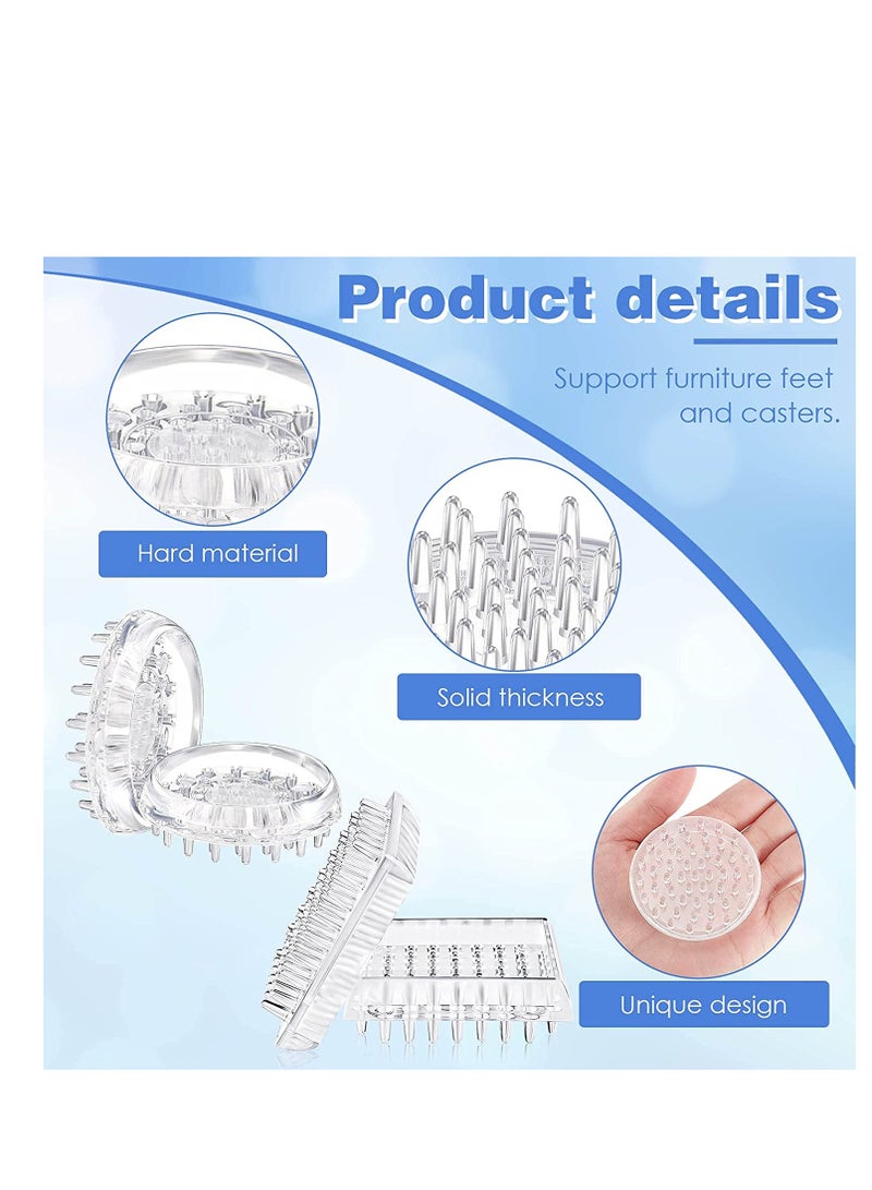 SYOSI واقيات الأثاث واقي السجاد كؤوس دبابيس بلاستيكية لحماية أرجل الكراسي دائرية مربعة وسادات غير قابلة للانزلاق للأرائك والطاولات والكراسي والمكاتب ورفوف الكتب والأسرة 12 قطعة - Image 3
