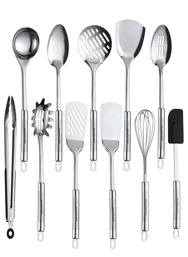 Maphyton Cooking Utensil Set, 11 PCS Stainless Steel Kitchen Utensil Set, Nonstick Kitchen Gadgets Cookware Set with Spatula - Image 1
