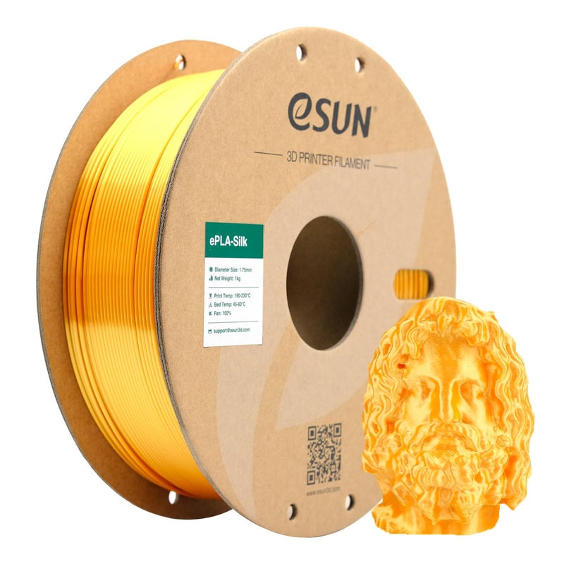 eSUN Silk Metal PLA Filament 1.75mm, Silky Metallic 3D Printer Filament PLA, Dimensional Accuracy +/- 0.05mm, 1KG Spool (2.2 LBS) 3D Printing Filament for 3D Printers, Silk Copper - Image 1