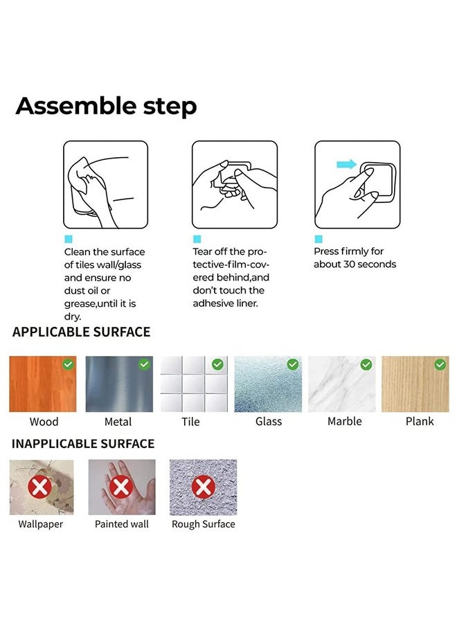Generic Self Adhesive Hooks 4 Pieces, Brushed Stainless Steel Adhesive Door Hooks, Heavy Duty Wall Hooks for Hanging Towels, Robes, Coats, Keys, Calendars Bathroom Home Kitchen, No Drill Glue Needed  - Image 4