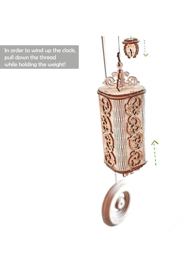 Wood Trick Pendulum Wall Clock Kit Wooden 3D Puzzles for Adults and Kids to Build - 3D Wall Clock Mechanical Model - 42x12 in - Engineering DIY Project Mechanical 3D Puzzle Model Kits for Adults