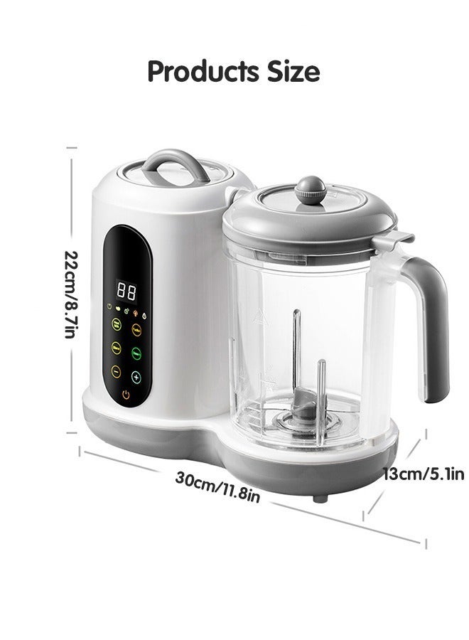 4-in-1 Baby Food Processor, Smart Control Multifunctional Steaming Blender with Steam Pot, Auto Cooking & Grinding, Milk Warming, BPA-Free, White - Image 2