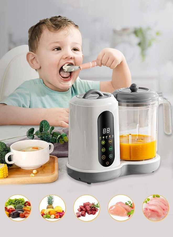 4-in-1 Baby Food Processor, Smart Control Multifunctional Steaming Blender with Steam Pot, Auto Cooking & Grinding, Milk Warming, BPA-Free, White - Image 1