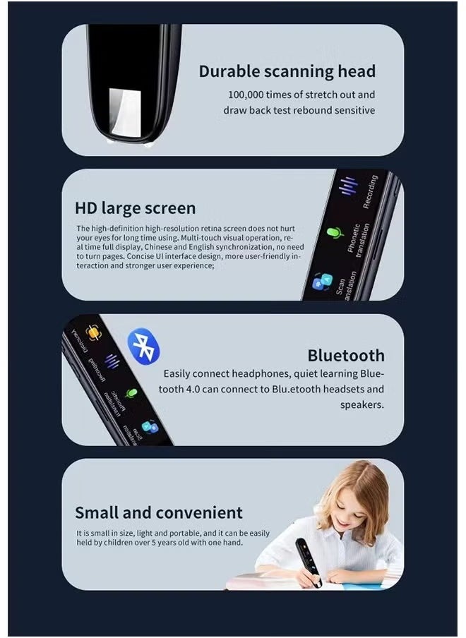 In Air - Scanning Translation Pen, OCR Digital Pen Scanner, 112 Languages Translation Device Dyslexia Reading Tool, for Meetings Learning Travelling, Book Reader, Dictionary Pen, Exam Reader Pen - Image 1